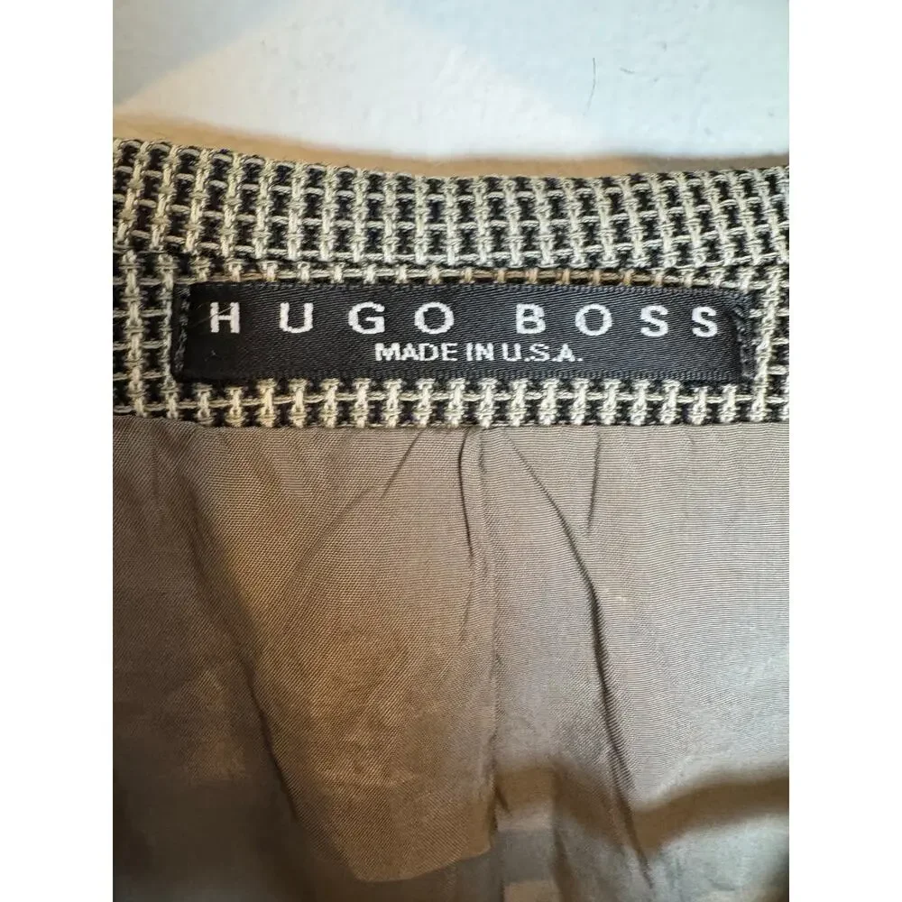 Vintage 90s Hugo Boss 100% Wool Sport Coat Blazer Size 40L